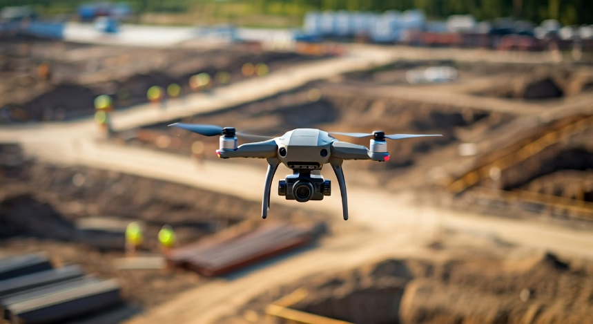 SpotCheck - drone over construction site